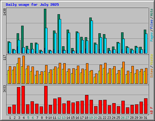 Daily usage for July 2025